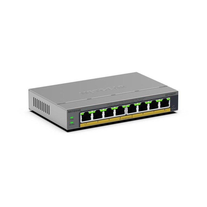 NETGEAR GS108EPP No administrado Gigabit Ethernet (10 100 1000) Energía sobre Ethernet (PoE) Montaje GS108EPP-100EUS