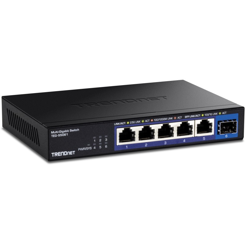 Trendnet TEG-S5061 switch No administrado 2.5G Ethernet (100 1000 2500) Negro
