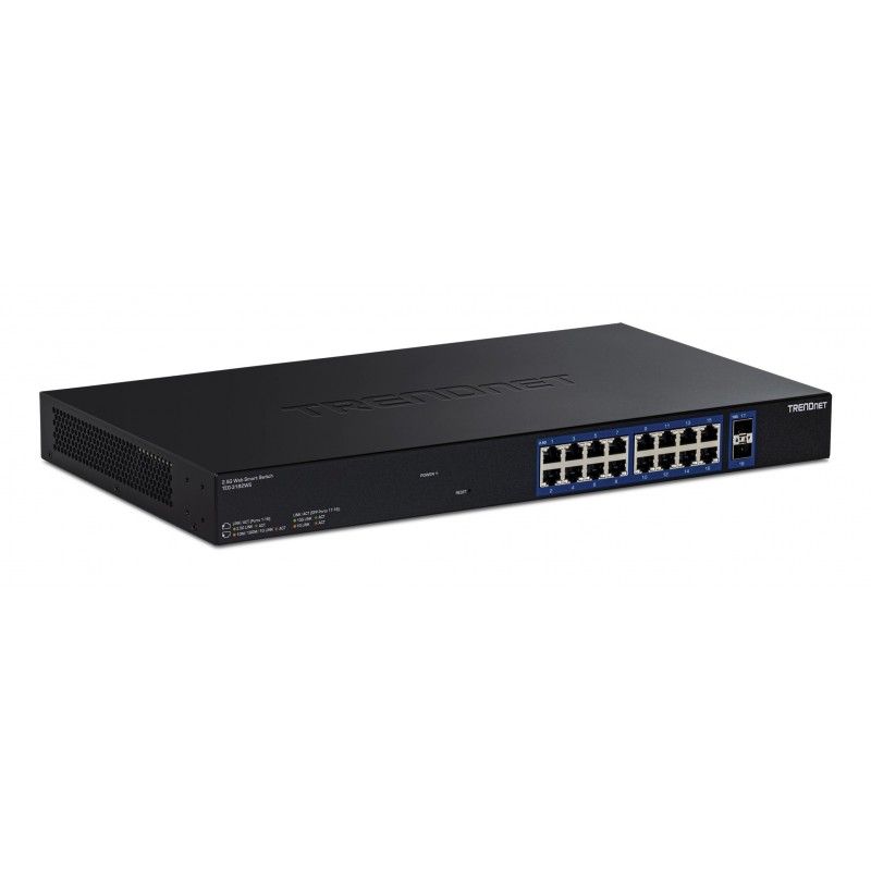 Trendnet 18-PORT MULTI-GIG WEB SMART - Switch Gestionado 2.5G Ethernet (100 1000 2500) 1U Negro TEG-3182WS