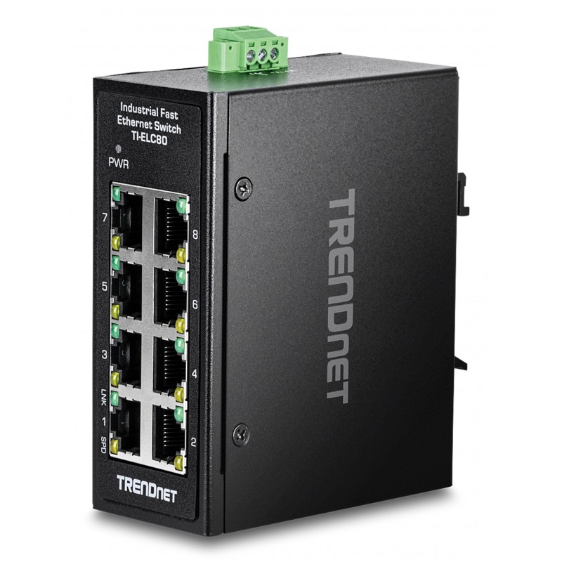 Trendnet TI-ELC80 switch No administrado Fast Ethernet (10 100) Negro