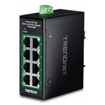 Trendnet TI-PELC80 switch No administrado Fast Ethernet (10 100) Energía sobre Ethernet (PoE) Negro
