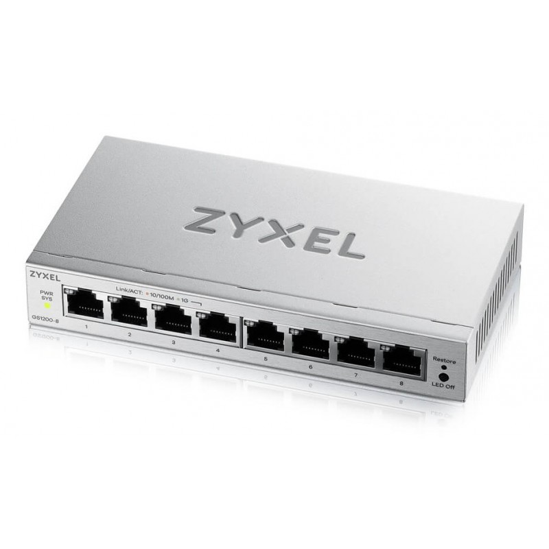 Zyxel GS1200-8V3 Gestionado L2 Gigabit Ethernet (10 100 1000) Escritorio Gris GS1200-8V3-EU0101F