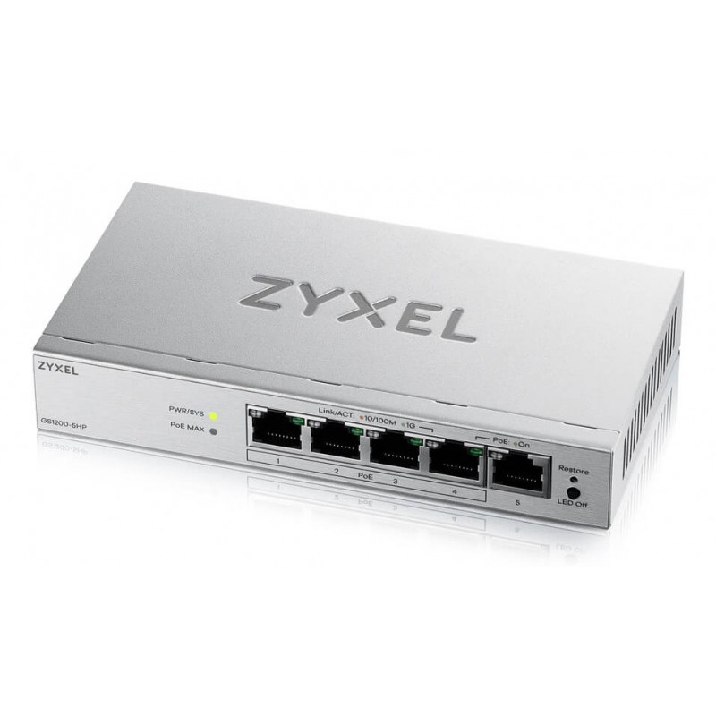 Zyxel GS1200-5HPV3 Gestionado L2 Gigabit Ethernet (10 100 1000) Energía sobre Ethernet (PoE) Escrito GS1200-5HPV3-EU0101F