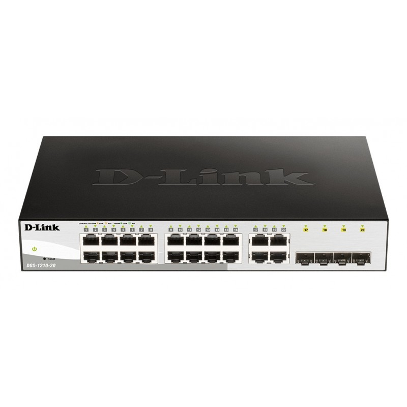 D-Link DGS-1210-20 Gestionado L2 Gigabit Ethernet (10 100 1000) 1U Negro DGS-1210-20 E