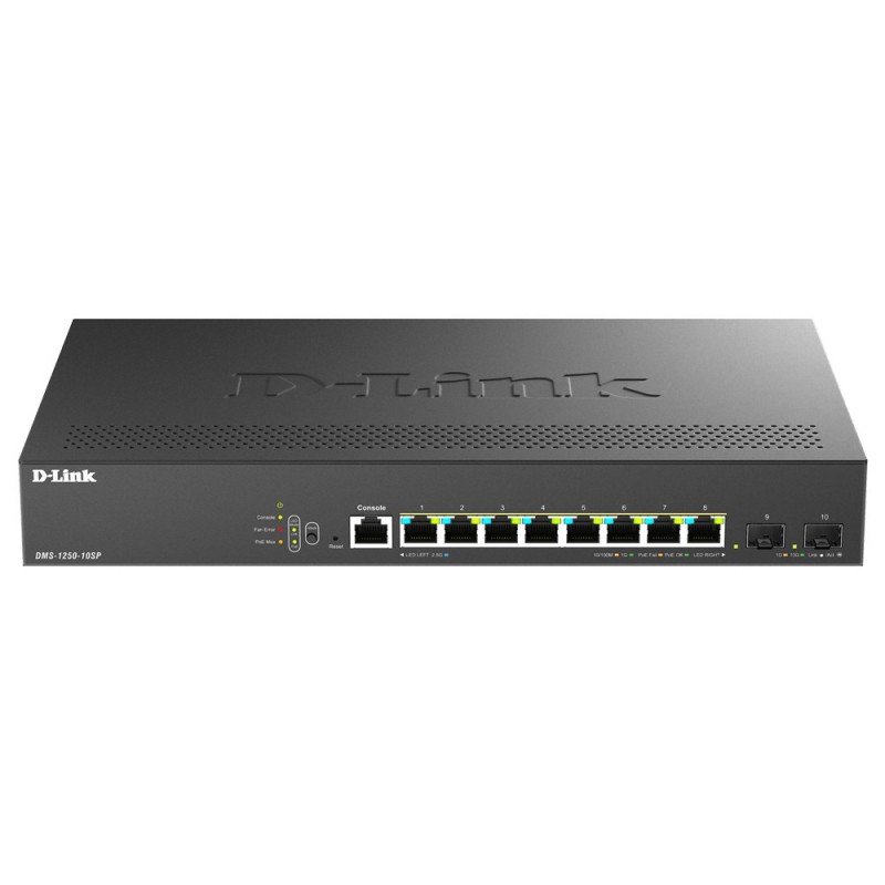 D-Link DMS-1250-10SP E switch Gestionado 2.5G Ethernet (100 1000 2500) Energía sobre Ethernet (PoE) 