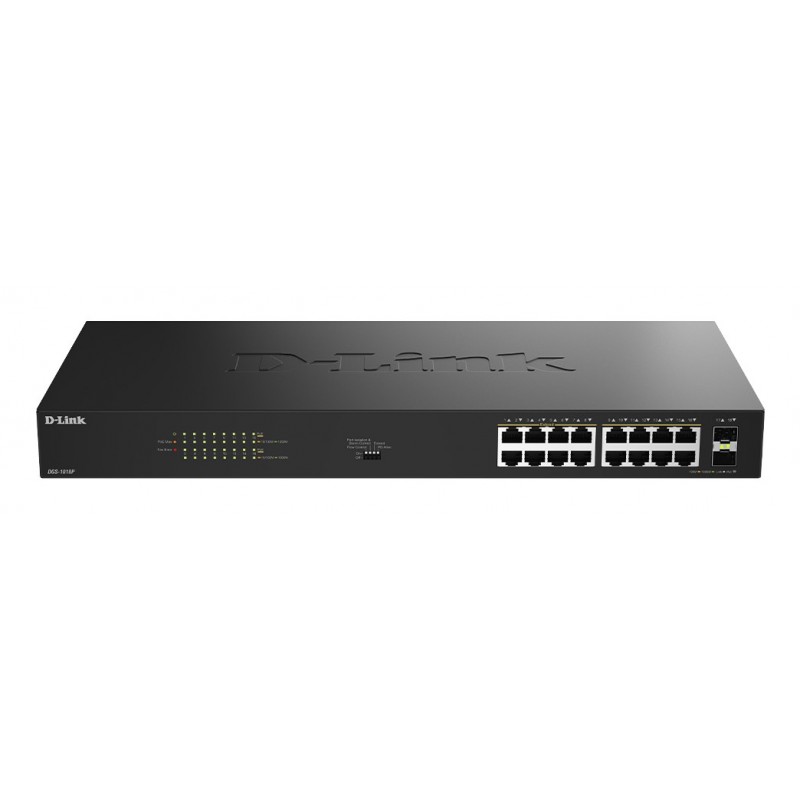 D-Link DGS-1018P No administrado Gigabit Ethernet (10 100 1000) Energía sobre Ethernet (PoE) Negro DGS-1018P E