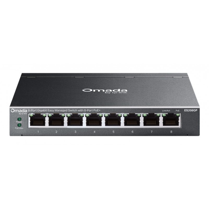 TP-Link Omada ES208GP switch Gestionado L2 Gigabit Ethernet (10 100 1000) Energía sobre Ethernet (Po