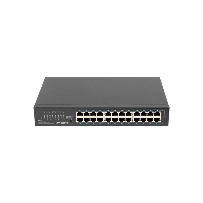 Lanberg RSGE-24 switch No administrado Gigabit Ethernet (10 100 1000) 1U Negro