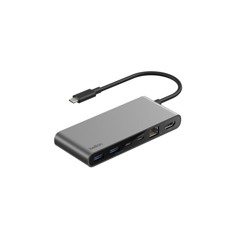 Belkin INC024HQSGY hub de interfaz USB Tipo C 10000 Mbit s Gris