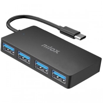 Nilox HUB sobremesa de aluminio con 7 puertos USB 2.0 NXHUBUSC04