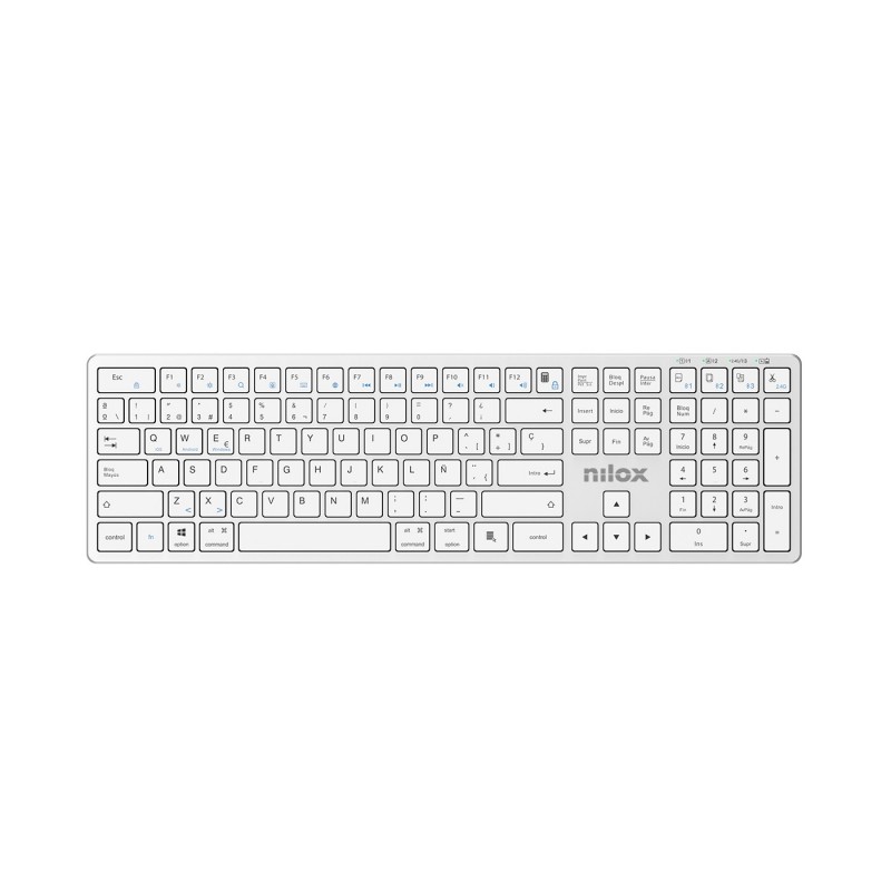 Nilox TECLADO PRO WIRELESS SILVER ESPANOL Español - Blanco NXKBW01S