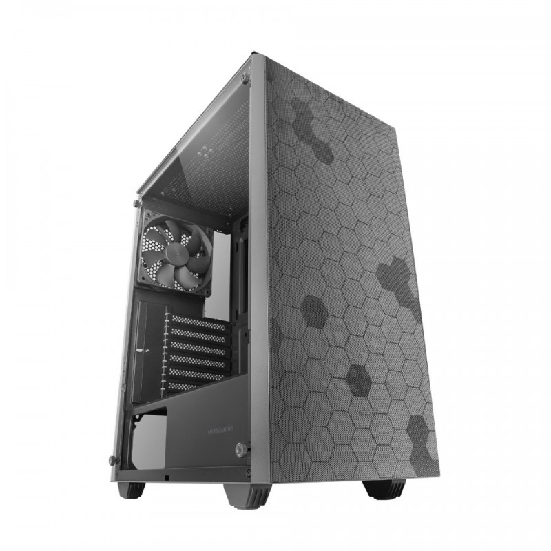 Mars Gaming MC-Q3, Caja Semitorre ATX, Ventana Lateral Completa Cristal Templado, Doble Rejilla Magn MCQ3
