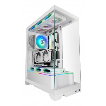 Mars Gaming MCPRISMAW Midi Tower Blanco