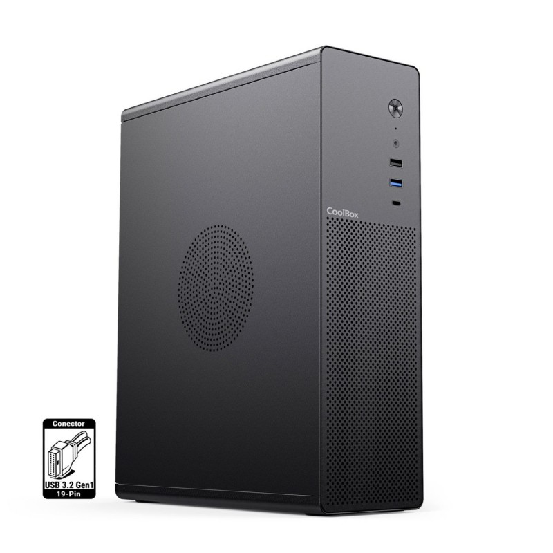 CoolBox CAJA MATX SLIM T100 USB-C 3.2 GEN1 FULL METAL S FTE + 1 VENT. 90MM COO-PCT100-0