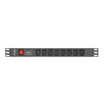PDU LANBERG 1U 10A RACK 19 10X SOCKET NEGRO 2M PDU-08I-0200-C20-BK