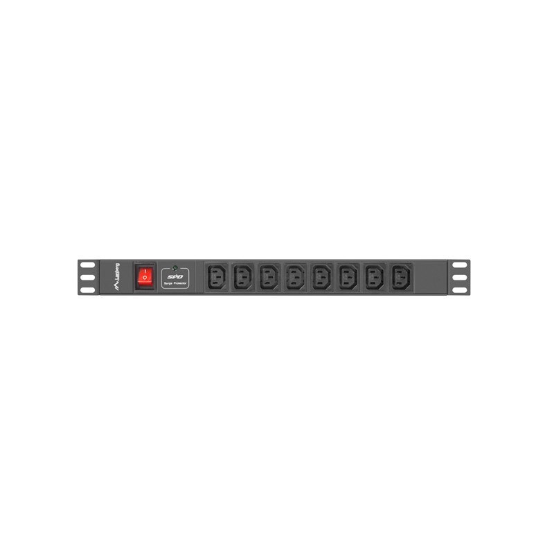 PDU LANBERG 1U 10A RACK 19 10X SOCKET NEGRO 2M PDU-08I-0200-C20-BK