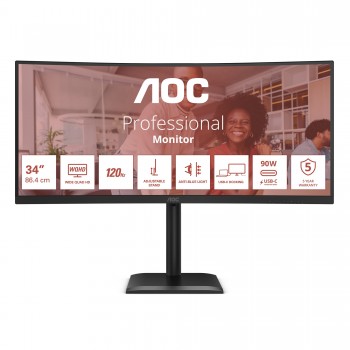 AOC E4 CU34E4CV - 34" UltraWide Quad HD - LCD - Negro - 120Hz