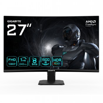 GIGABYTE GS27FC2 Monitor Gaming Curvo 27" FHD - 1920 x 1080 - 27" Full HD - LED - Negro - 240Hz 20VM0-GS27FC2BM-1EUS