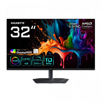 GIGABYTE MO32U2 Monitor Gaming OLED 32” 4K UHD - 3840 x 2160 - 31.5" 4K Ultra HD - QD-OLED - Negro - 20VM0-MO32U2BT-1EKR