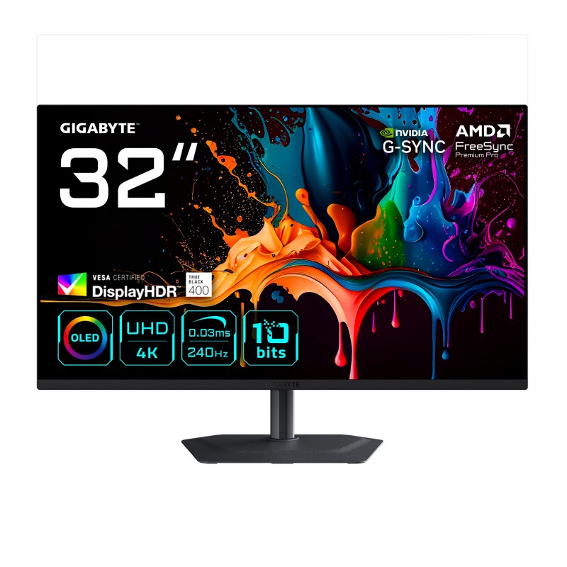 GIGABYTE MO32U2 Monitor Gaming OLED 32” 4K UHD - 3840 x 2160 - 31.5" 4K Ultra HD - QD-OLED - Negro - 20VM0-MO32U2BT-1EKR