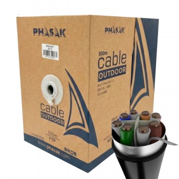 Phasak Bobina de cable de red FTP Cat.6 exterior CCA AWG23 100 m – PHR 671