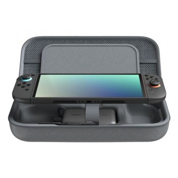 Belkin ENA001hqCH-V2 Estuche de viaje Nintendo Malla, Poliéster, Terciopelo Carbón vegetal