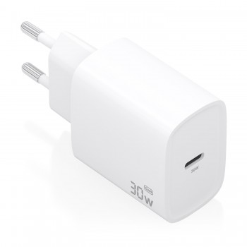 Cargador de Pared GaN Aisens A110-0950  1xUSB Tipo-C  30W  Blanco