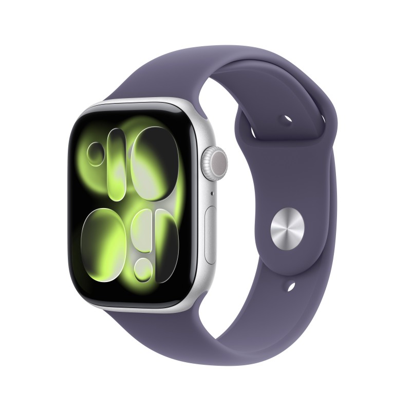 Apple Watch Series 11  46MM Aluminio Plata con correa color Púrpura - 5G MFCP4QL A
