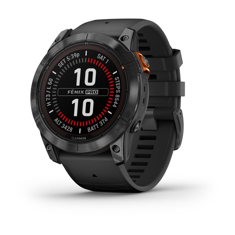 Garmin fēnix 7X Pro 51MM Fibre Reinforced Plastic (FRP), Acero inoxidable Gris con correa color Negr 010-02778-01