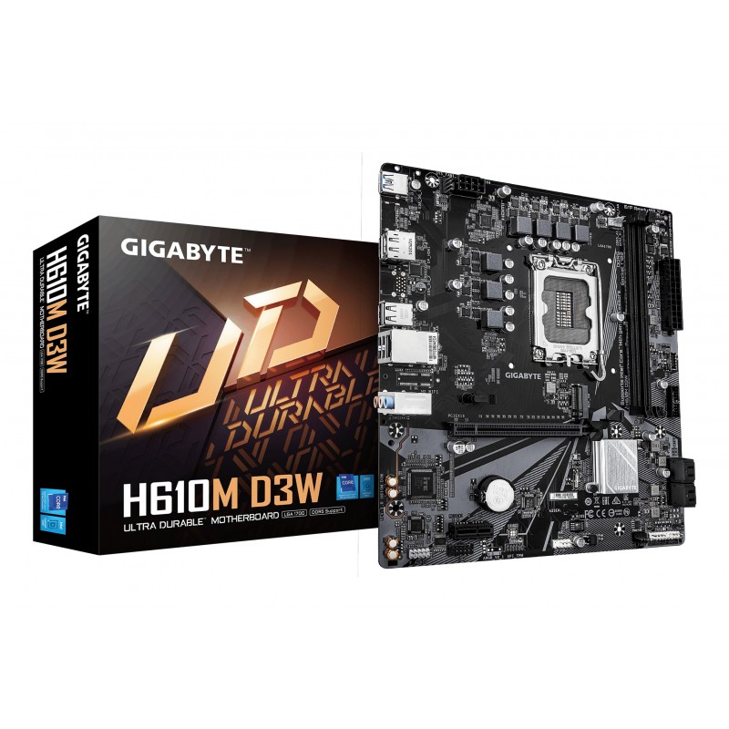 GIGABYTE H610M D3W Placa Base - LGA 1700 - micro ATX - Intel H610 9MH61M3W5-00-G10