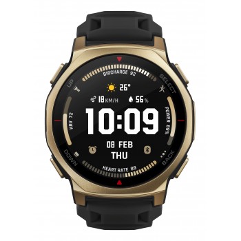 Amazfit T-rex 3 Pro 44MM Polímero, Titanio Oro con correa color Negro  W2548GL1N