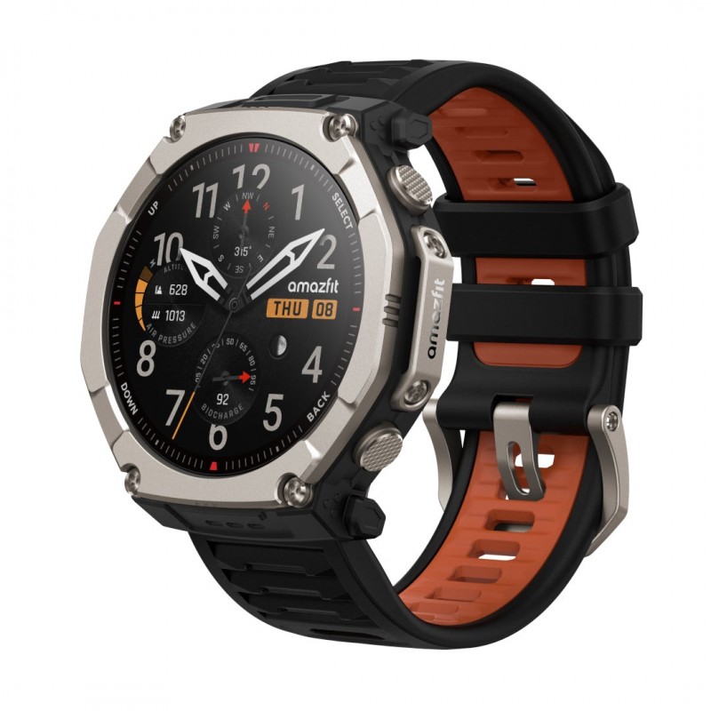 Amazfit T-Rex Ultra 2 51MM Titanio con correa color Negro, Marrón W2550GL2N