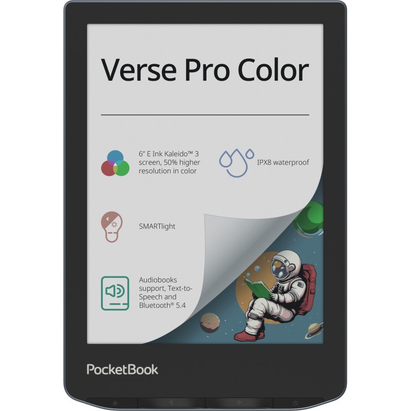 PocketBook Verse Pro Color lectore de e-book Pantalla táctil 16 GB Wifi Negro, Azul PB634K3-1-WW