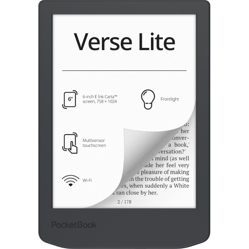 PocketBook Verse Lite lectore de e-book Pantalla táctil 8 GB Wifi Gris PB619-T-WW