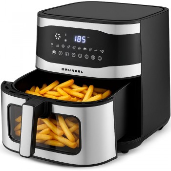 Grunkel MAXYSTEELFRYER freidora Sencillo 9 L Independiente 2200 W Freidora de aire caliente Negro, A MAXISTEELFRYER