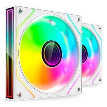 Mars Gaming MF3DPROX2W - Kit 2 Ventiladores ARGB 12cm FDB PWM - Blanco