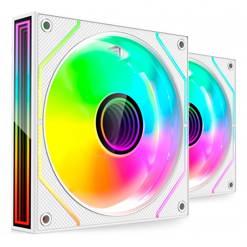 Mars Gaming MF3DPROX2W - Kit 2 Ventiladores ARGB 12cm FDB PWM - Blanco