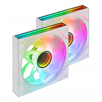 Mars Gaming MF3DPROX2RW - Kit Ventiladores 2x120mm - Aspas Invertidas ARGB Infinity Mirror - FDB PWM