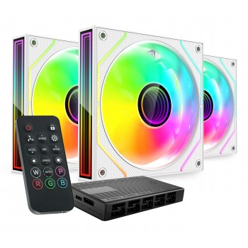 Mars Gaming MF3DPROKITW - Kit de Ventiladores 12cm ARGB - Blanco