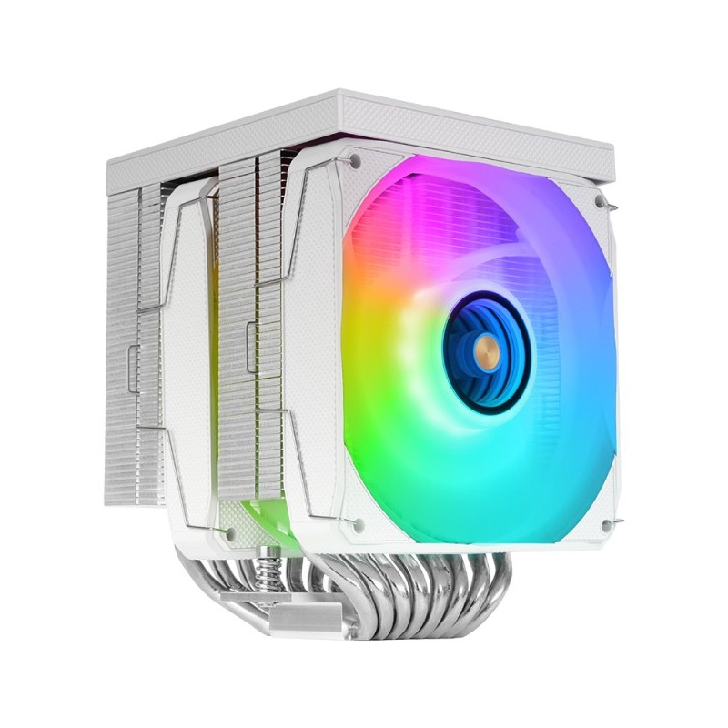 Mars Gaming MCPU-LCDPROW - 380W TDP Dual-Tower - LCD ARGB - Blanco MCPULCDPROW
