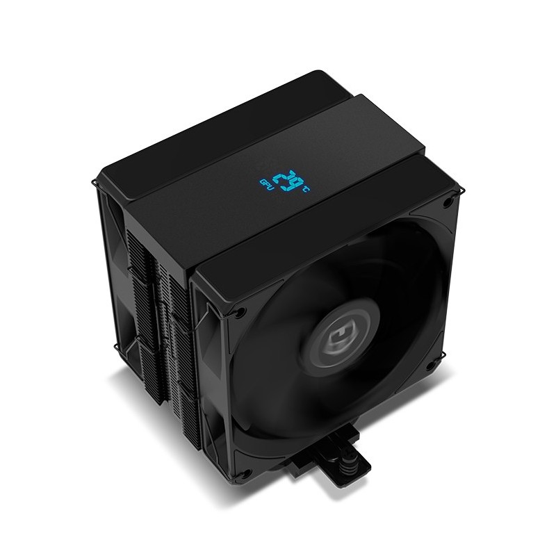 NOX Hummer H-200 LCD - Refrigerador de aire Procesador - Doble Ventilador 120mm - 210W TDP - Negro NXHUMMERH200LCD