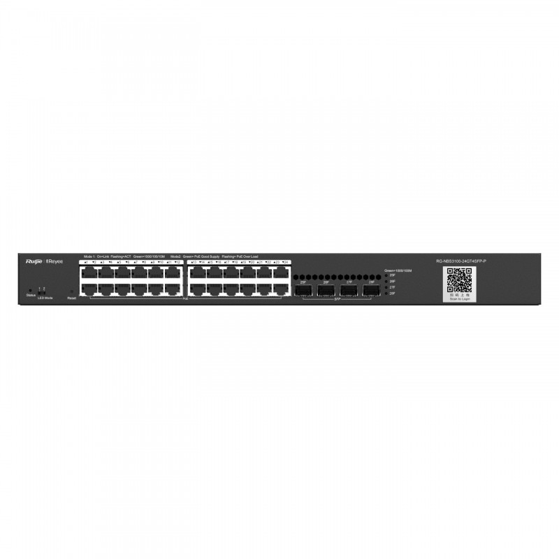 SWITCH RUIJIE REYEE RG-NBS3100-24GT4SFP-P GIGALAN 24p SFP 4p POE+ L2 GESTIONABLE