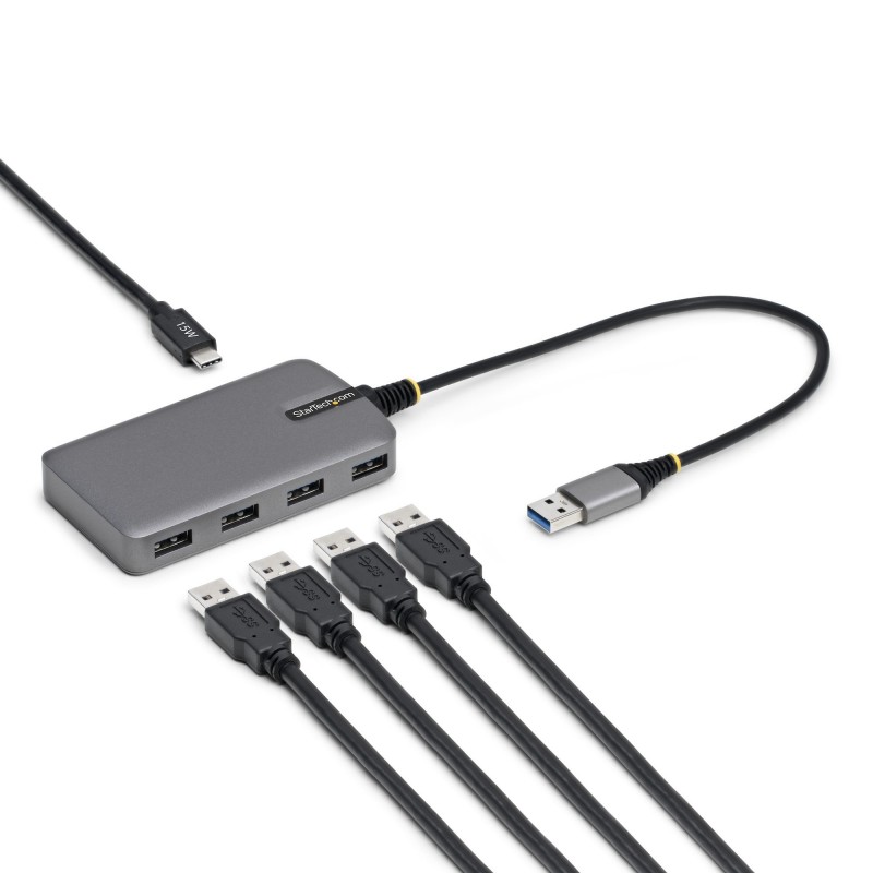 StarTech.com 5G4AC-USB-A-HUB - Hub USB - 4 puertos - USB 3.2 Gen 1 - 5 Gbps - USB-A - Gris