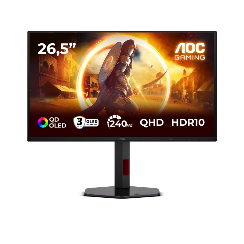 AOC G4 Q27G4ZDR - 26.5" Quad HD - QD-OLED - Negro, Rojo - 240Hz