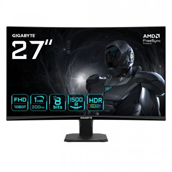 GIGABYTE GS27FCA Monitor gaming curvo 27" FHD - 1920 x 1080 - 27" Full HD - LED - Negro - 200Hz 20VM0-GS27FCABM-1EKS