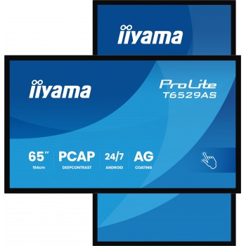 iiyama T6529AS-B1AG Pantalla de Señalización - 64.5" - Procesador incorporado - 4K Ultra HD Táctil -