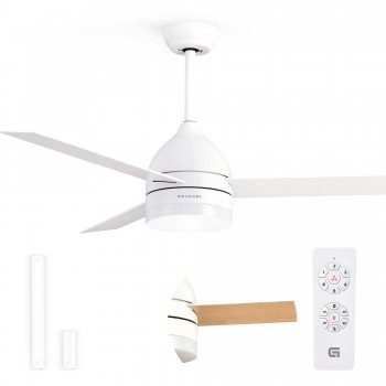 Grunkel SKYECO-52 ventilador Blanco, Madera