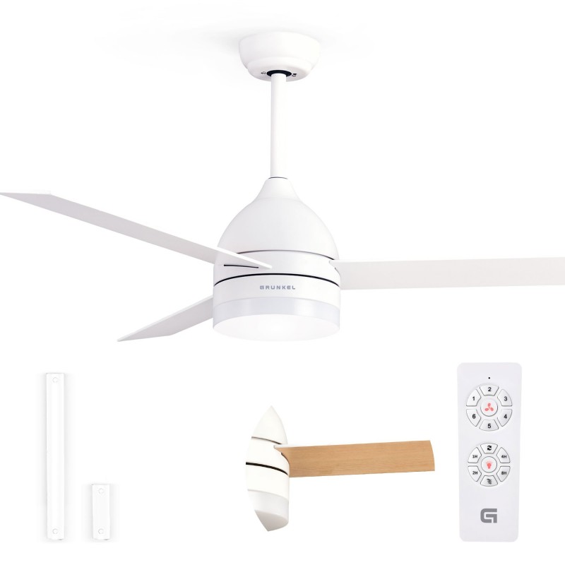 Grunkel SKYECO-52 ventilador Blanco, Madera