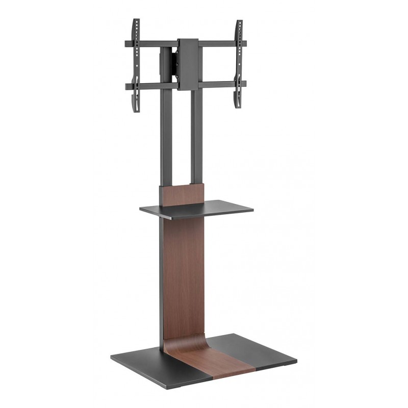 (Reacondicionado) AISENS Soporte de Suelo con Bandeja DVD para Monitor TV 50kg de 37-86, Negro-Marró FT86TSE-401