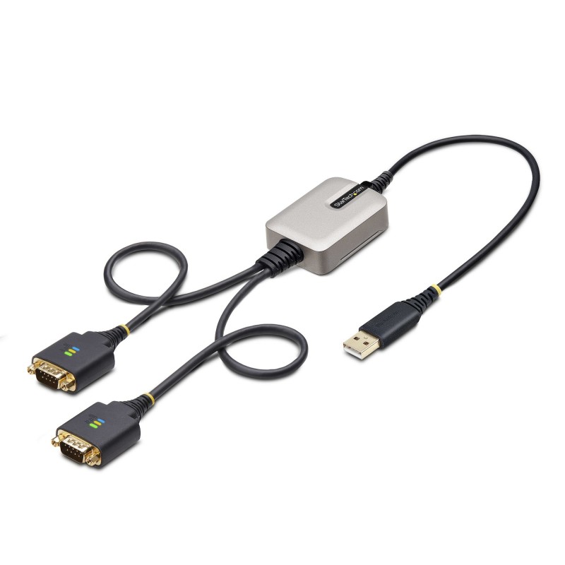 StarTech.com Cable Adaptador USB a 2 Puertos Serie de 60cm - Cable Conversor USB a Serial - Retenció 2P1FFC-USB-SERIAL